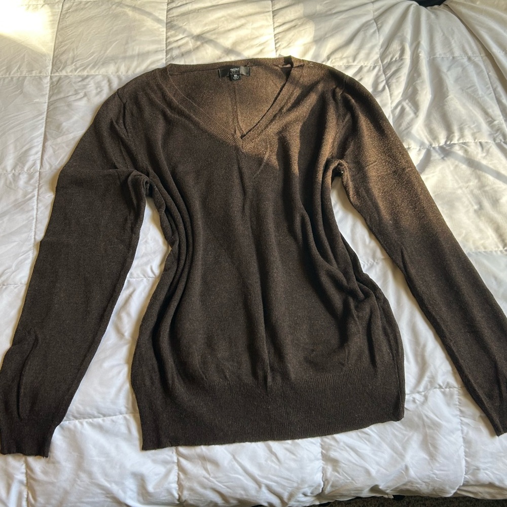V-Neck Brown Sweater